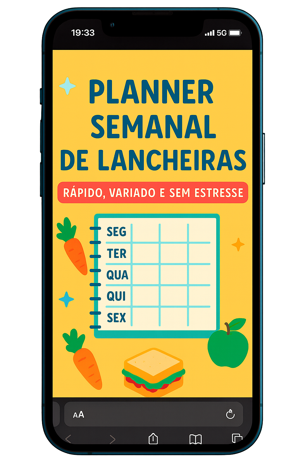 Planner Semanal de Lancheiras